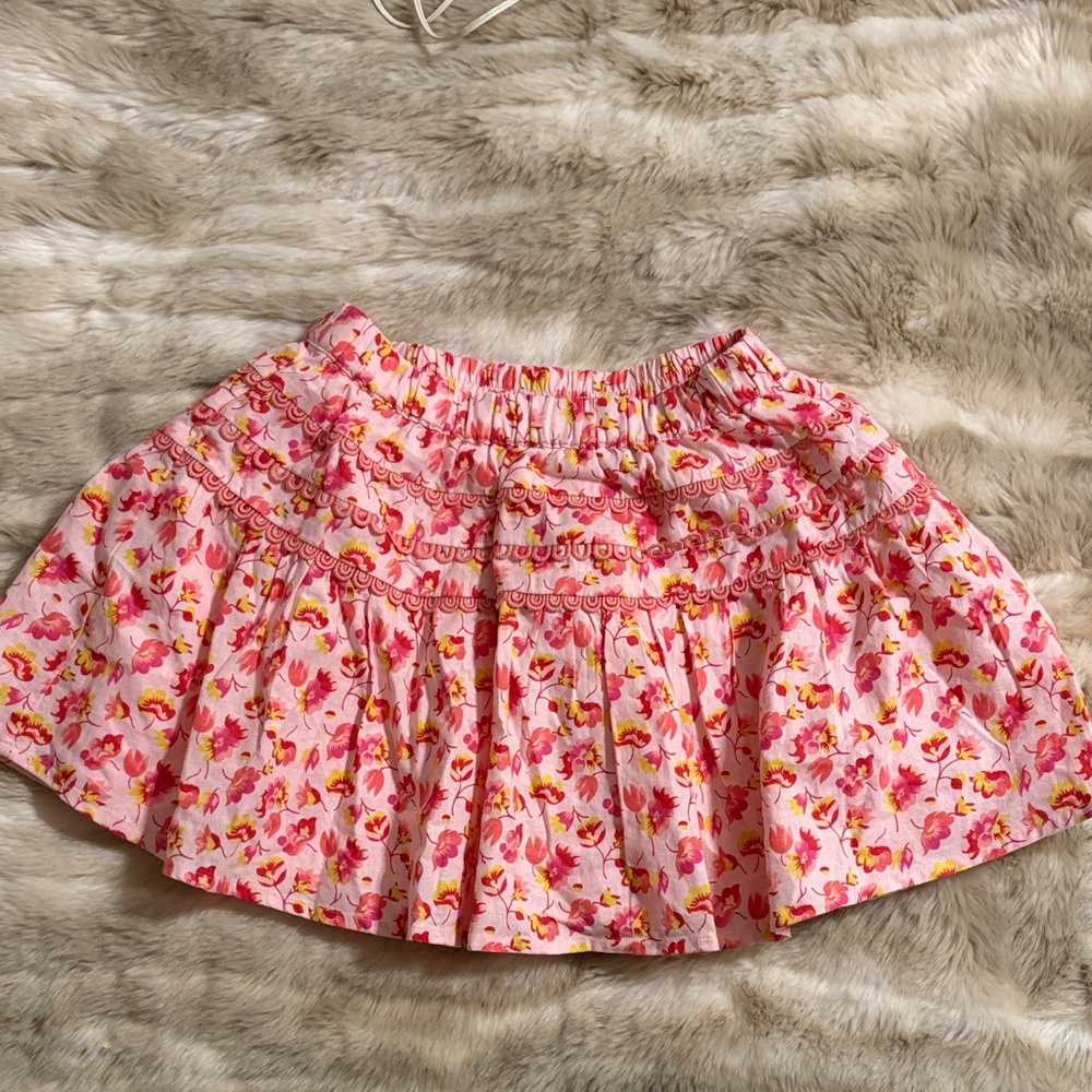 Crewcuts Pink Floral Tiered Skirt